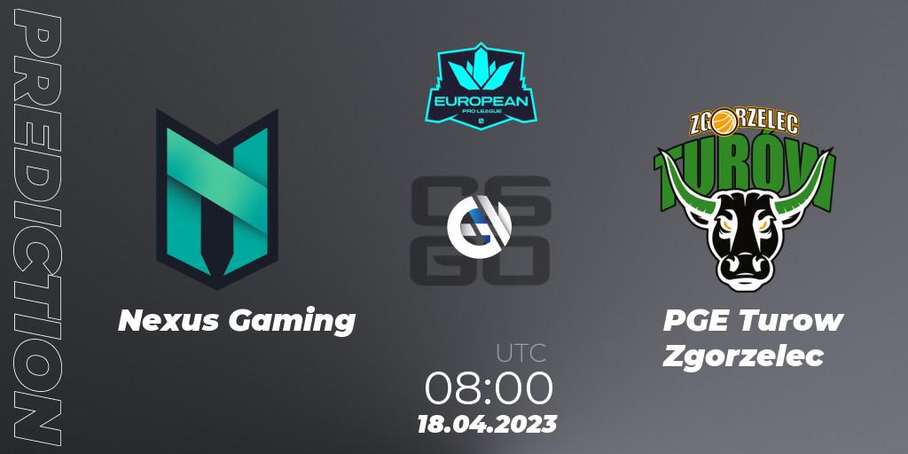 Nexus Gaming - PGE Turow Zgorzelec: ennuste. 18.04.2023 at 08:00, Counter-Strike (CS2), European Pro League Season 7