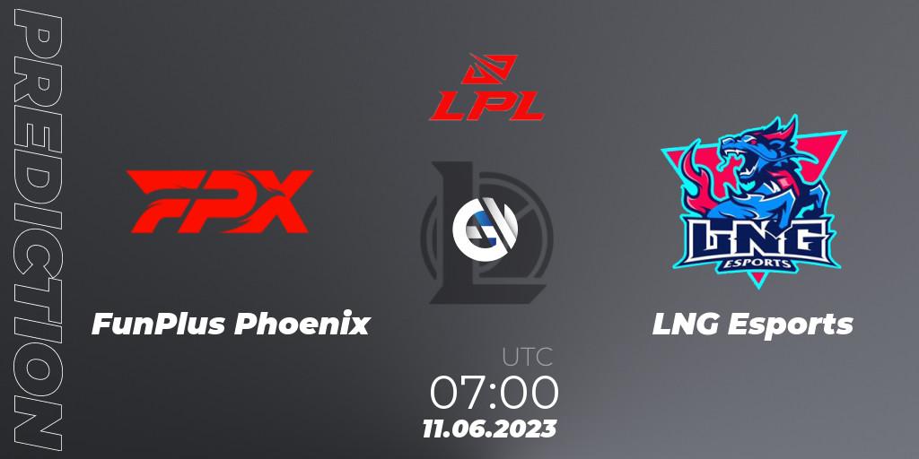 FunPlus Phoenix - LNG Esports: ennuste. 11.06.23, LoL, LPL Summer 2023 Regular Season
