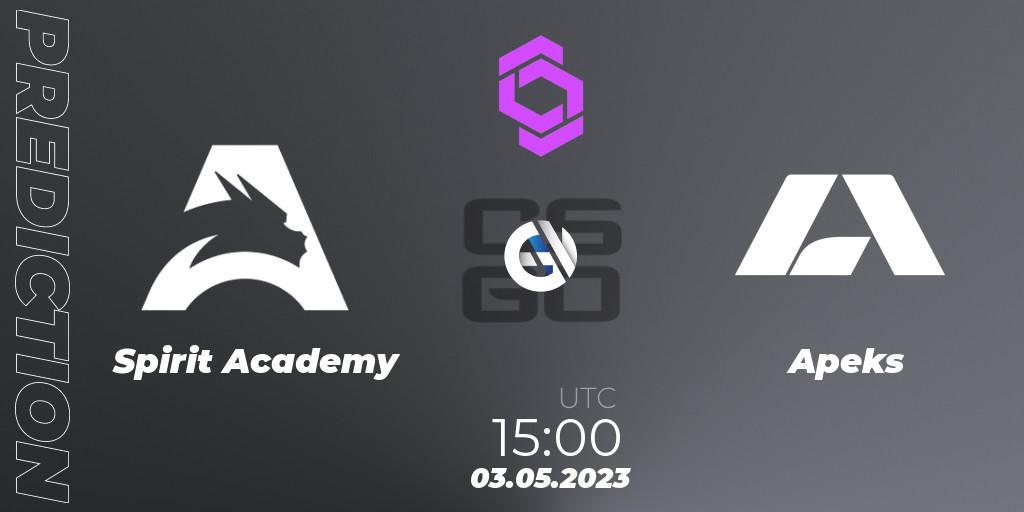 Spirit Academy - Apeks: ennuste. 03.05.2023 at 15:00, Counter-Strike (CS2), CCT West Europe Series #3