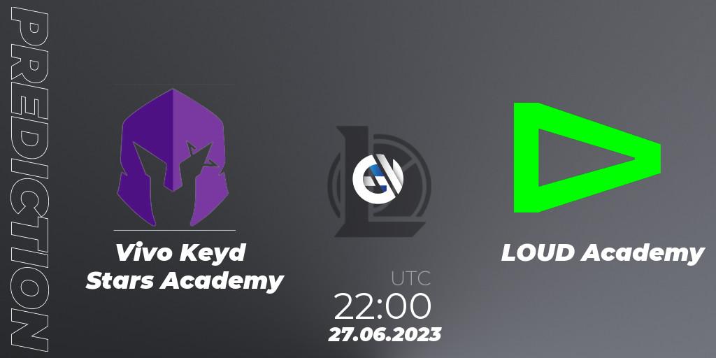 Vivo Keyd Stars Academy - LOUD Academy: ennuste. 27.06.2023 at 22:00, LoL, CBLOL Academy Split 2 2023 - Group Stage