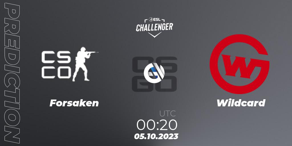 Forsaken - Wildcard: ennuste. 05.10.2023 at 00:20, Counter-Strike (CS2), ESL Challenger at DreamHack Winter 2023: North American Open Qualifier