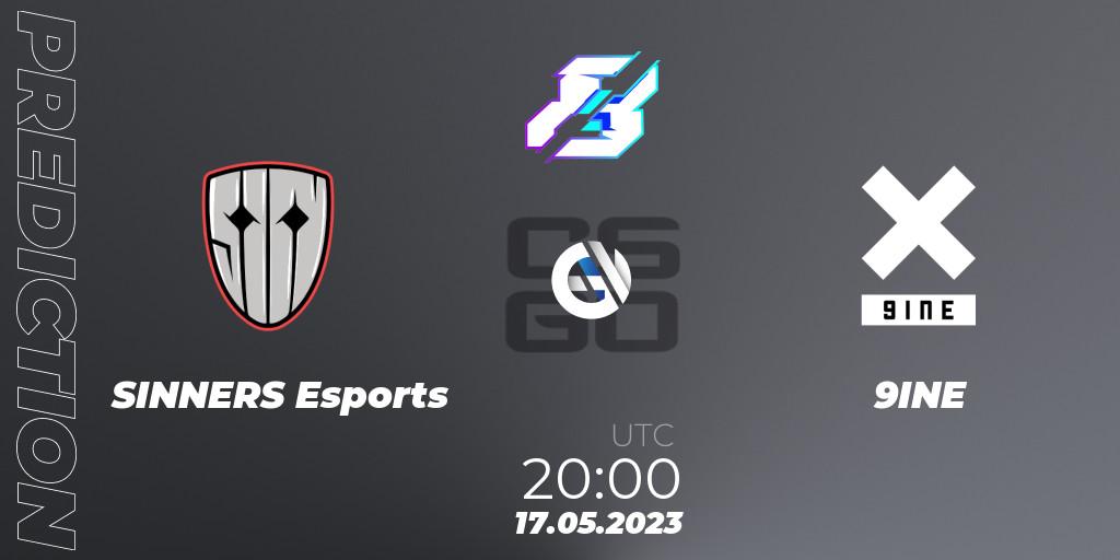 SINNERS Esports - 9INE: ennuste. 17.05.2023 at 20:00, Counter-Strike (CS2), Gamers8 2023 Europe Open Qualifier 1