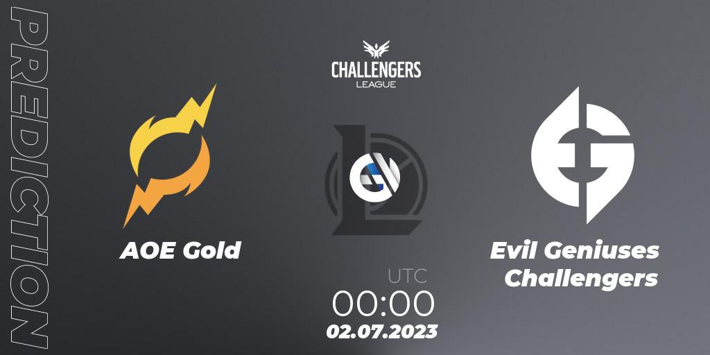 AOE Gold - Evil Geniuses Challengers: ennuste. 02.07.2023 at 00:00, LoL, North American Challengers League 2023 Summer - Group Stage