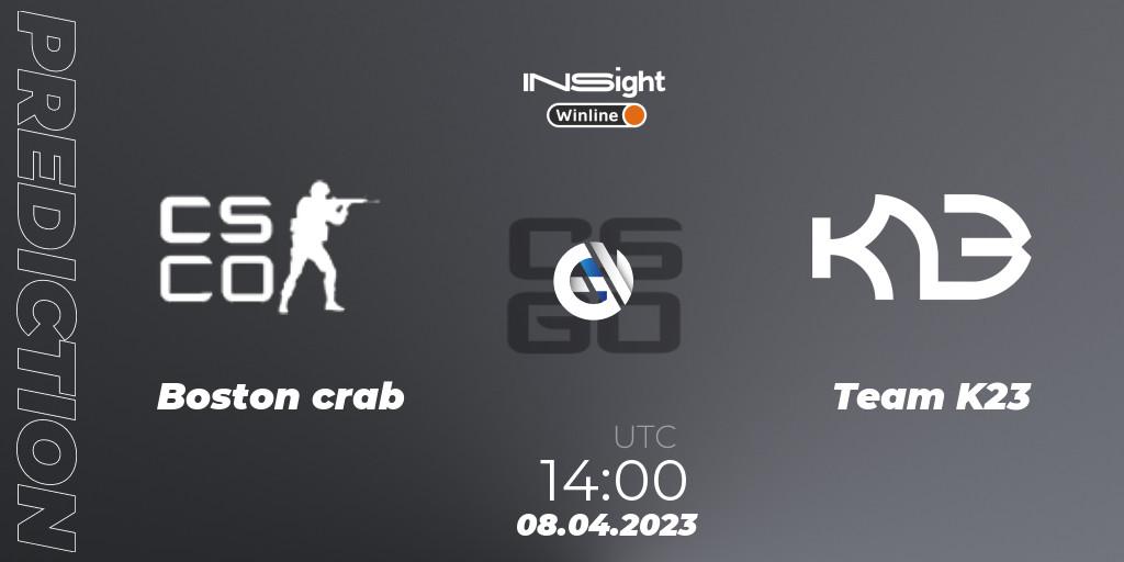 Boston crab - Team K23: ennuste. 08.04.23, CS2 (CS:GO), Winline Insight Season 3