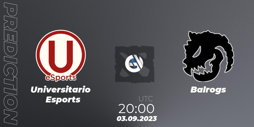 Universitario Esports - Balrogs: ennuste. 03.09.23, Dota 2, EPL World Series: America Season 7