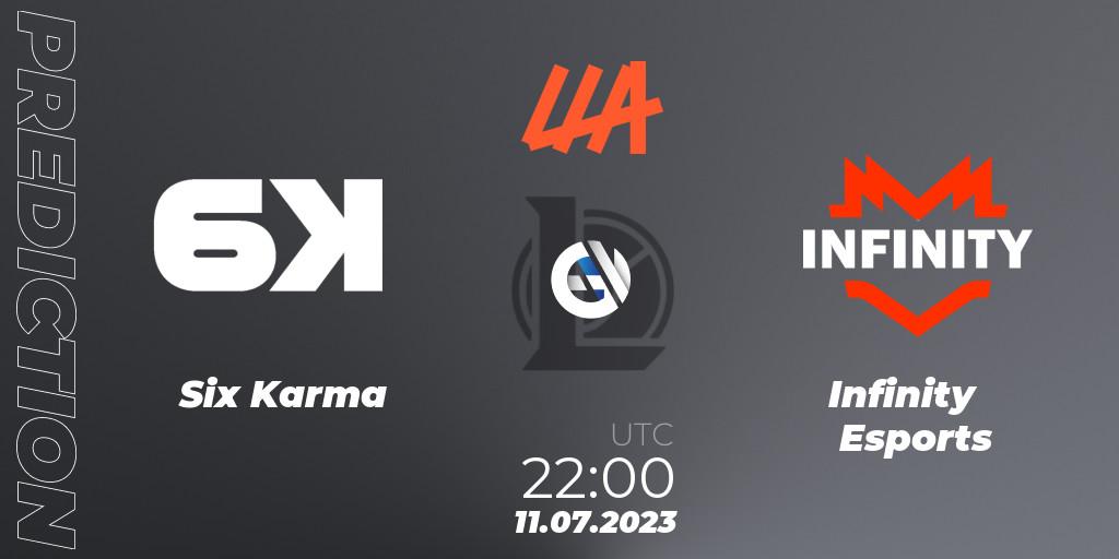 Six Karma - Infinity Esports: ennuste. 11.07.2023 at 22:00, LoL, LLA Closing 2023 - Group Stage