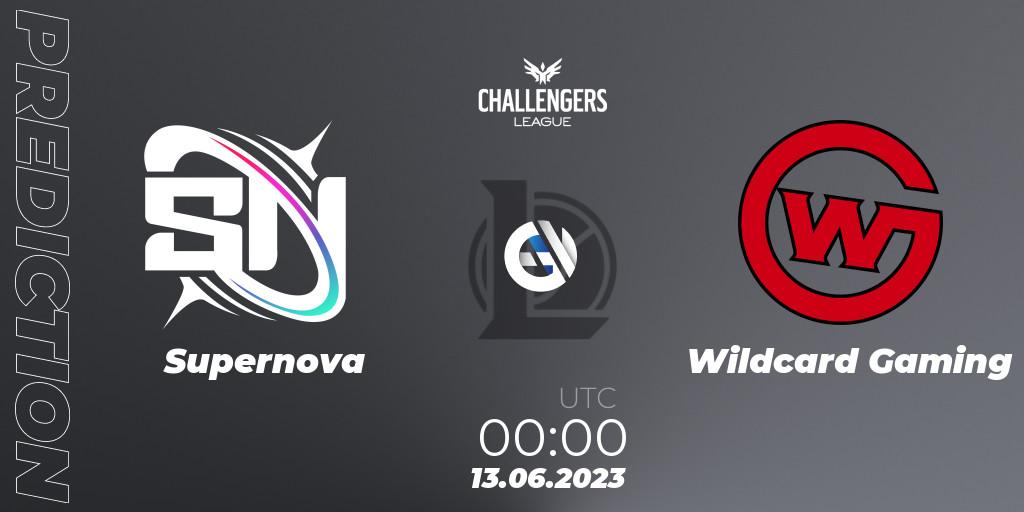 Supernova - Wildcard Gaming: ennuste. 13.06.2023 at 00:00, LoL, North American Challengers League 2023 Summer - Group Stage