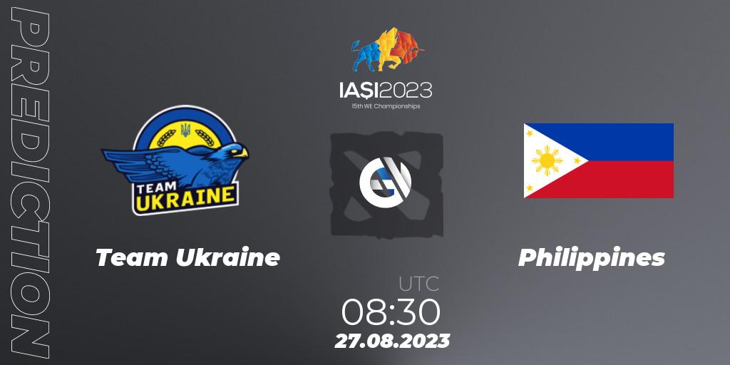 Team Ukraine - Philippines: ennuste. 27.08.23, Dota 2, IESF World Championship 2023