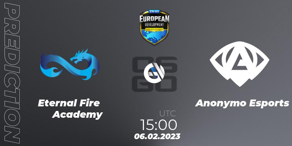 Eternal Fire Academy - Anonymo Esports: ennuste. 12.02.23, CS2 (CS:GO), European Development Championship 7 Closed Qualifier