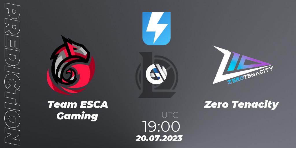 Team ESCA Gaming - Zero Tenacity: ennuste. 18.07.2023 at 19:00, LoL, Ultraliga Season 10 2023 Regular Season