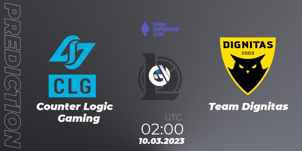 Counter Logic Gaming - Team Dignitas: ennuste. 10.03.23, LoL, LCS Spring 2023 - Group Stage