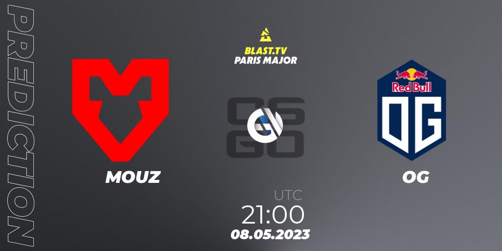 MOUZ - OG: ennuste. 08.05.2023 at 19:40, Counter-Strike (CS2), BLAST Paris Major 2023 Challengers Stage