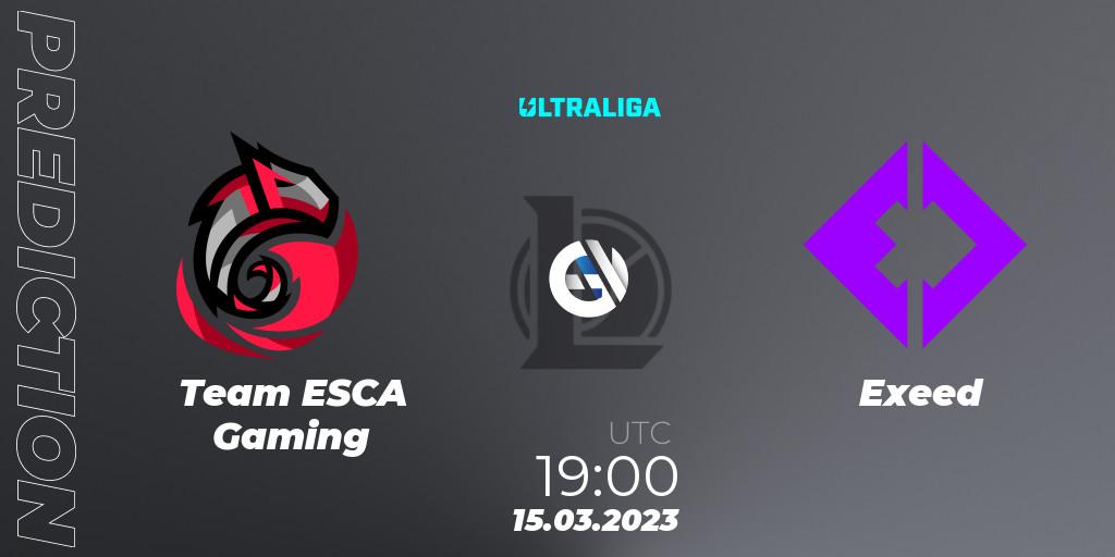 Team ESCA Gaming - Exeed: ennuste. 08.03.2023 at 19:00, LoL, Ultraliga Season 9 - Group Stage