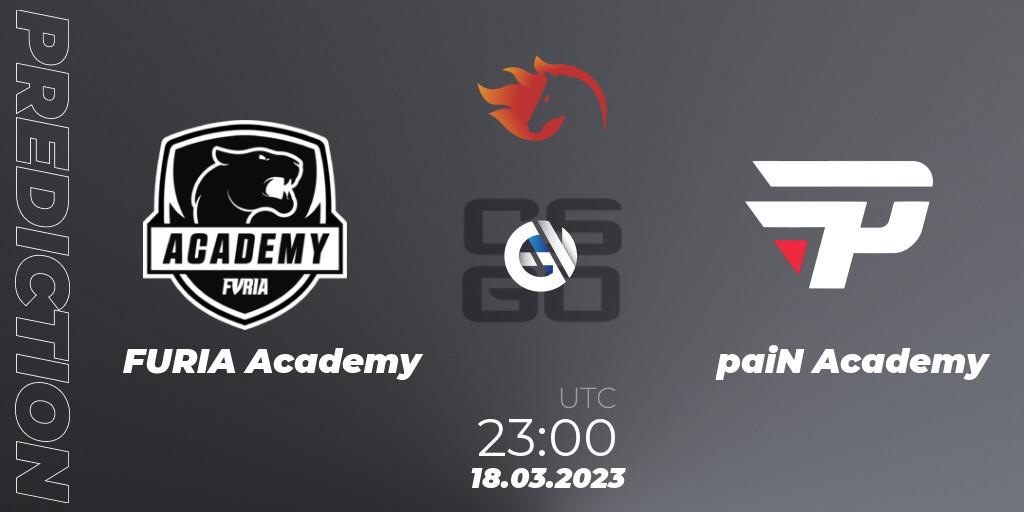 FURIA Academy - paiN Academy: ennuste. 18.03.2023 at 23:00, Counter-Strike (CS2), FiReLEAGUE Academy 2023 Finals