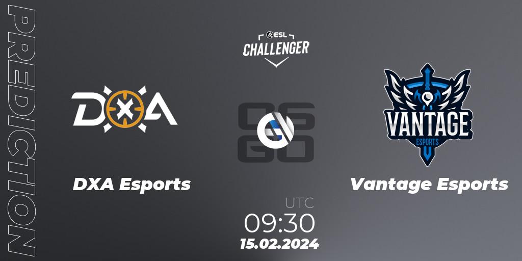 DXA Esports - Vantage Esports: ennuste. 15.02.2024 at 09:30, Counter-Strike (CS2), ESL Challenger #56: Oceanic Closed Qualifier