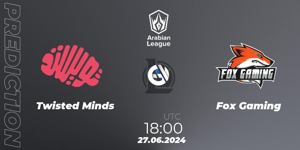 Twisted Minds - Fox Gaming: ennuste. 26.06.2024 at 21:00, LoL, Arabian League Summer 2024