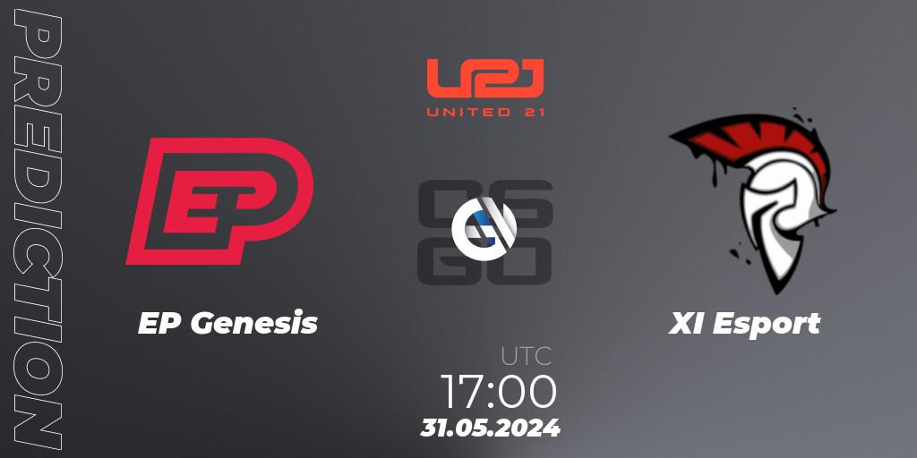EP Genesis - XI Esport: ennuste. 31.05.2024 at 17:00, Counter-Strike (CS2), United21 Season 14: Division 2