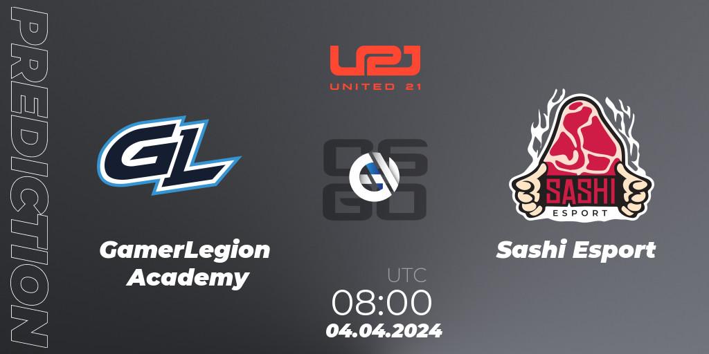 GamerLegion Academy - Sashi Esport: ennuste. 04.04.24, CS2 (CS:GO), United21 Season 14