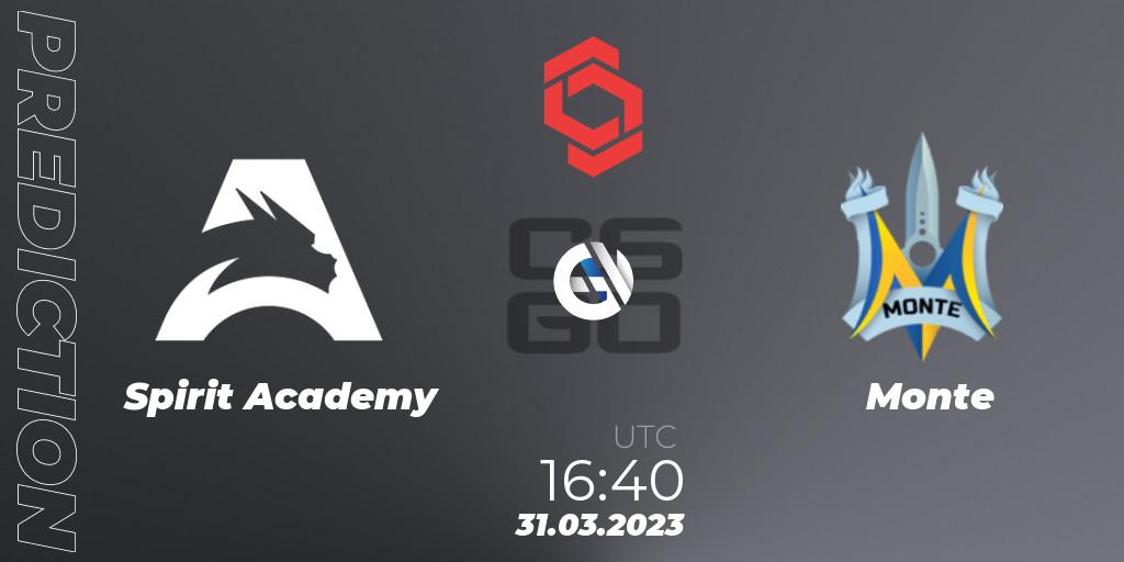 Spirit Academy - Monte: ennuste. 31.03.23, CS2 (CS:GO), CCT Central Europe Series #5