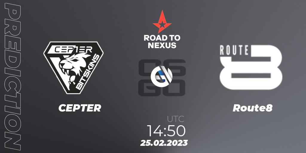 Alpha Gaming - Route8: ennuste. 25.02.2023 at 14:55, Counter-Strike (CS2), Road to Nexus