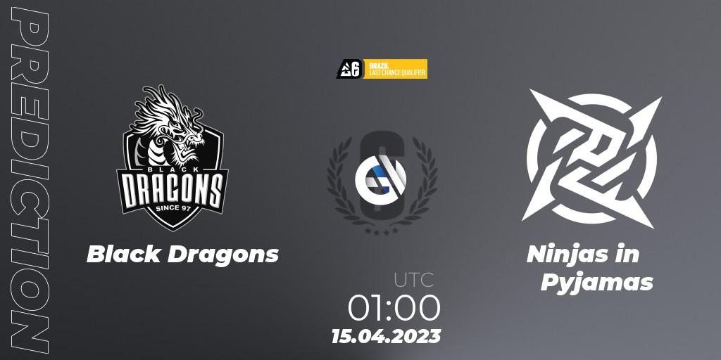 Black Dragons - Ninjas in Pyjamas: ennuste. 15.04.2023 at 01:00, Rainbow Six, Brazil League 2023 - Stage 1 - Last Chance Qualifiers