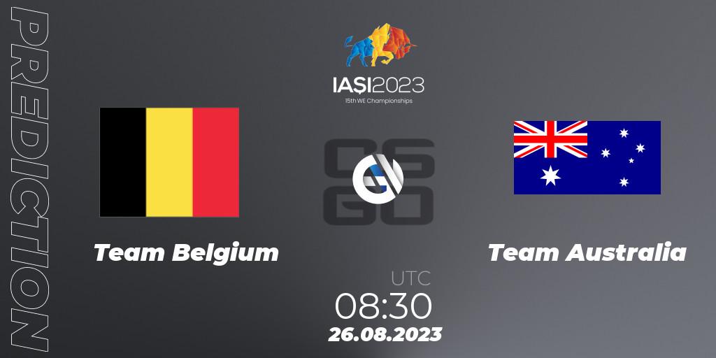 Team Belgium - Team Australia: ennuste. 26.08.2023 at 12:30, Counter-Strike (CS2), IESF World Esports Championship 2023
