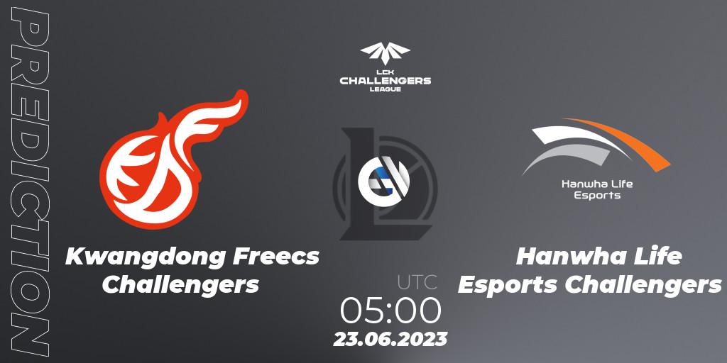 Kwangdong Freecs Challengers - Hanwha Life Esports Challengers: ennuste. 23.06.23, LoL, LCK Challengers League 2023 Summer - Group Stage