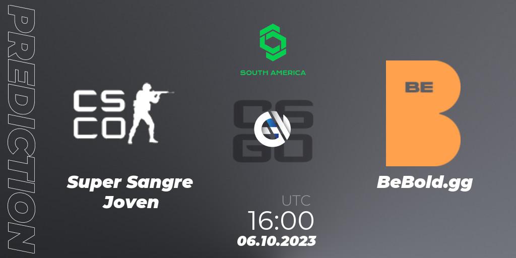 Super Sangre Joven - BeBold.gg: ennuste. 06.10.2023 at 16:00, Counter-Strike (CS2), CCT South America Series #12