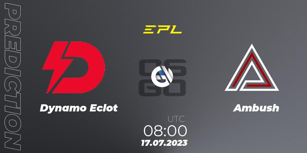 Dynamo Eclot - Ambush: ennuste. 17.07.23, CS2 (CS:GO), European Pro League Season 9