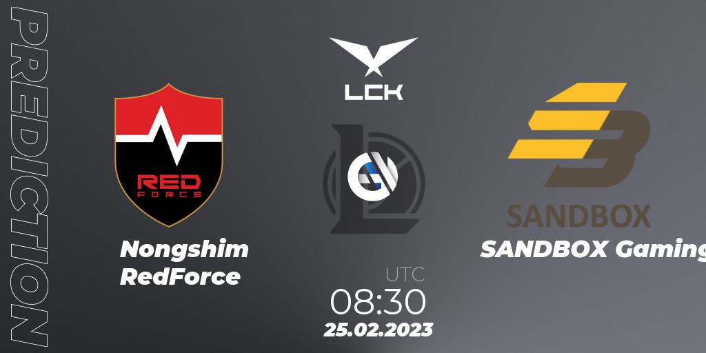 Nongshim RedForce - SANDBOX Gaming: ennuste. 25.02.23, LoL, LCK Spring 2023 - Group Stage