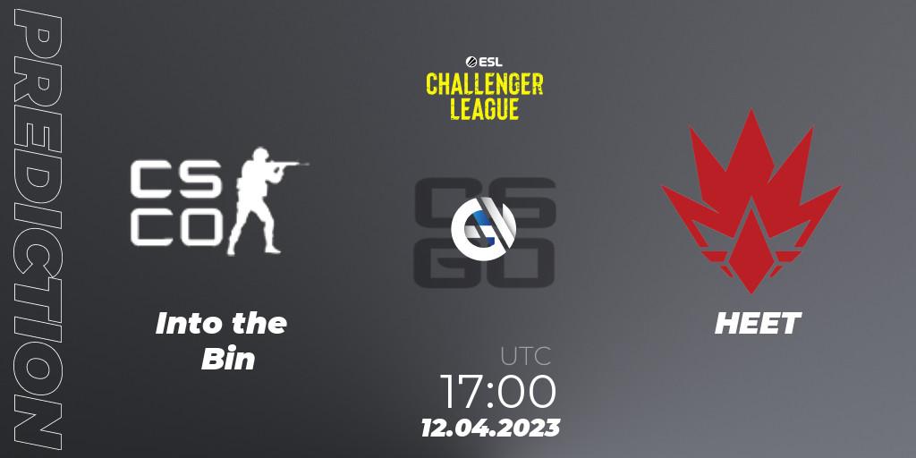 Into the Bin - HEET: ennuste. 17.04.2023 at 17:00, Counter-Strike (CS2), ESL Challenger League Season 45: Europe