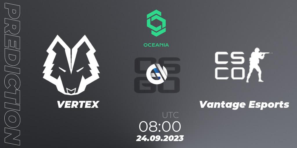 VERTEX - Vantage Esports: ennuste. 24.09.2023 at 08:00, Counter-Strike (CS2), CCT Oceania Series #2
