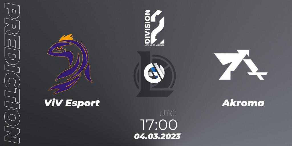 ViV Esport - Akroma: ennuste. 04.03.2023 at 17:00, LoL, LFL Division 2 Spring 2023 - Group Stage