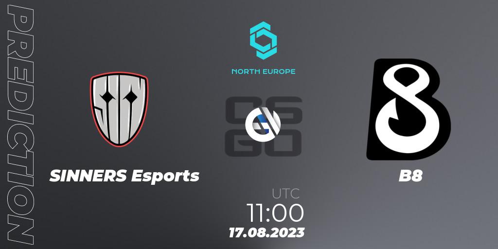 SINNERS Esports - B8: ennuste. 17.08.2023 at 11:00, Counter-Strike (CS2), CCT North Europe Series #7
