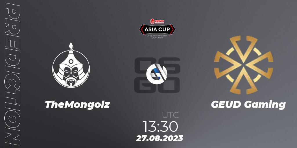 TheMongolz - GEUD Gaming: ennuste. 27.08.2023 at 13:35, Counter-Strike (CS2), 5E Arena Asia Cup Fall 2023