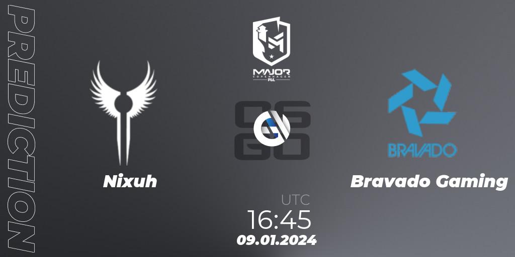 Nixuh - Bravado Gaming: ennuste. 09.01.24, CS2 (CS:GO), PGL CS2 Major Copenhagen 2024 South Africa RMR Open Qualifier