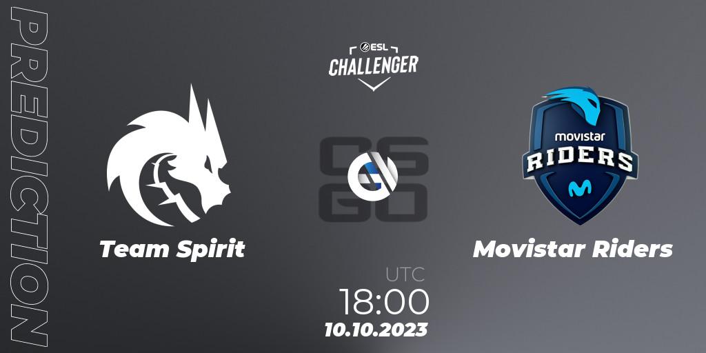 Team Spirit - Movistar Riders: ennuste. 10.10.2023 at 18:00, Counter-Strike (CS2), ESL Challenger at DreamHack Winter 2023: European Qualifier
