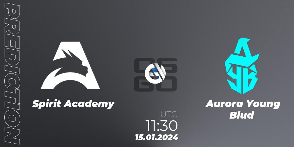 Spirit Academy - Aurora Young Blud: ennuste. 15.01.2024 at 11:45, Counter-Strike (CS2), European Pro League Season 14: Division 2
