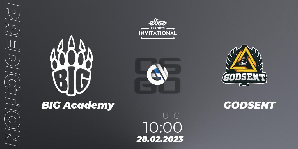 BIG Academy - GODSENT: ennuste. 28.02.2023 at 10:00, Counter-Strike (CS2), Elisa Invitational Winter 2023