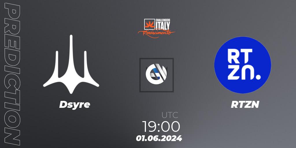 Dsyre - RTZN: ennuste. 01.06.2024 at 19:00, VALORANT, VALORANT Challengers 2024 Italy: Rinascimento Split 2
