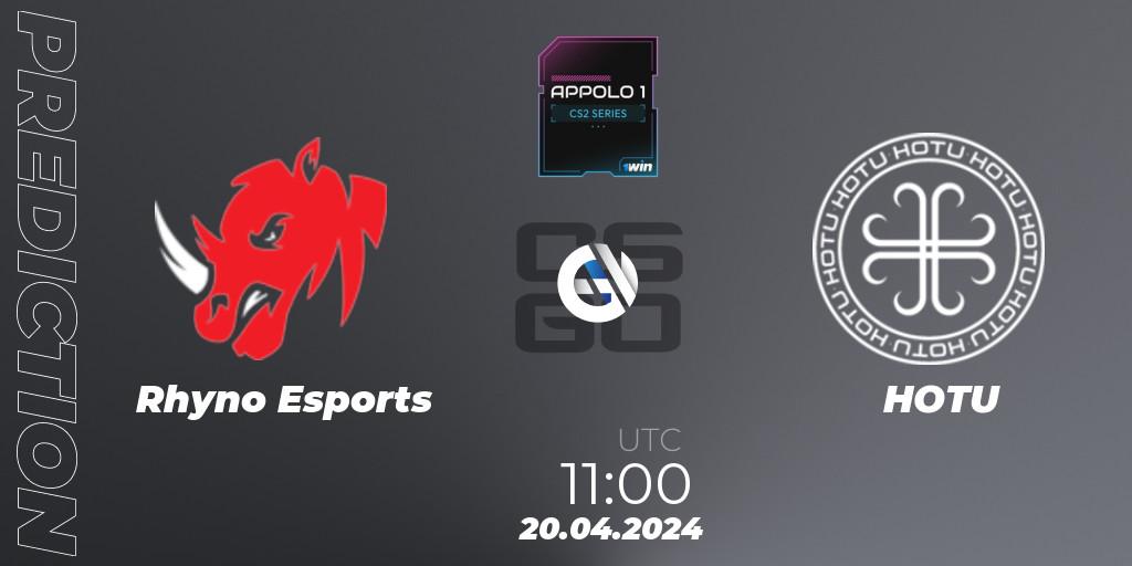 Rhyno Esports - HOTU: ennuste. 20.04.24, CS2 (CS:GO), Appolo1 Series: Phase 1