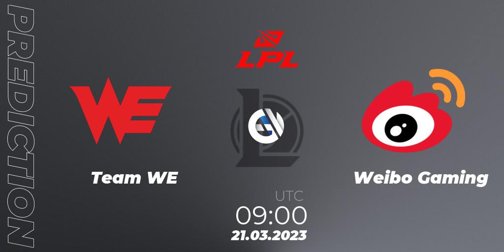 Team WE - Weibo Gaming: ennuste. 21.03.2023 at 11:40, LoL, LPL Spring 2023 - Group Stage