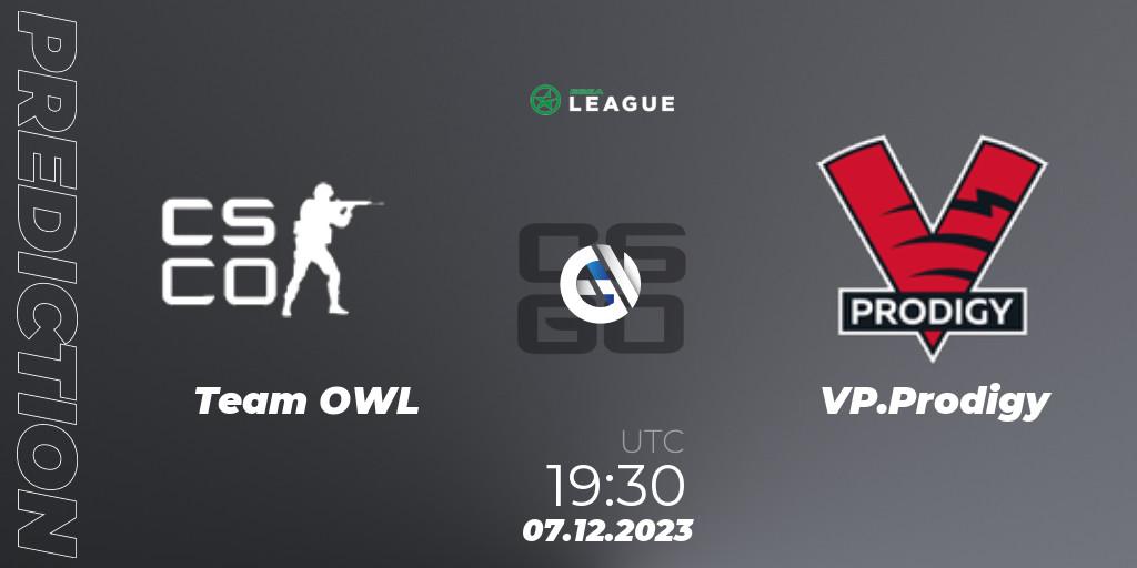 Team OWL - VP.Prodigy: ennuste. 07.12.2023 at 19:30, Counter-Strike (CS2), ESEA Season 47: Main Division - Europe