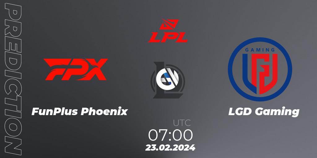 FunPlus Phoenix - LGD Gaming: ennuste. 23.02.24, LoL, LPL Spring 2024 - Group Stage