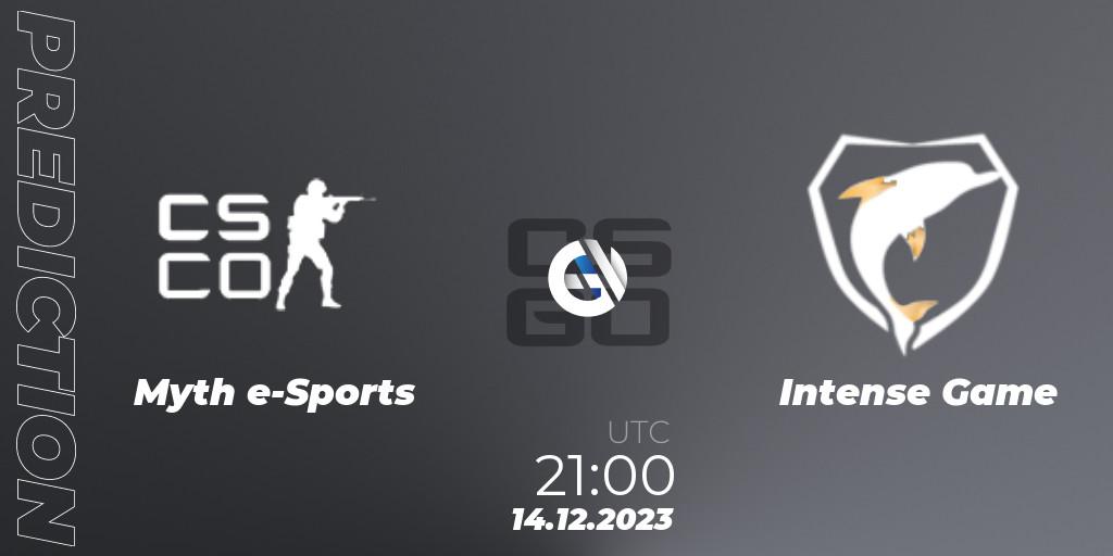 Myth e-Sports - Intense Game: ennuste. 14.12.2023 at 21:00, Counter-Strike (CS2), Gamers Club Liga Série A: December 2023