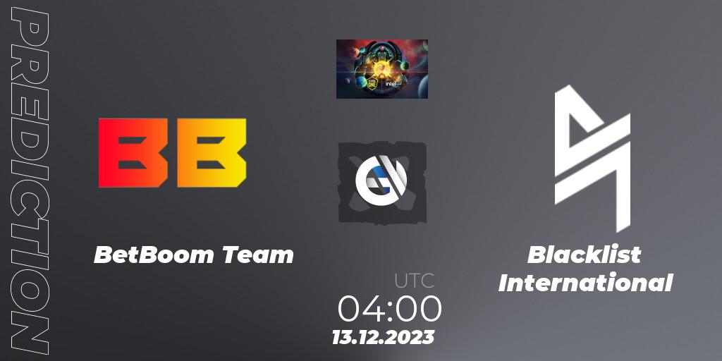 BetBoom Team - Blacklist International: ennuste. 13.12.2023 at 04:00, Dota 2, ESL One - Kuala Lumpur 2023