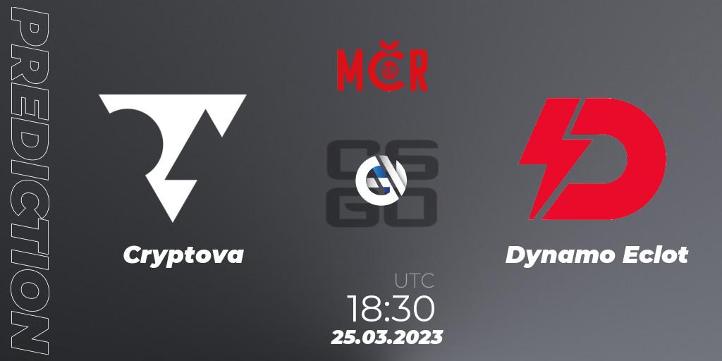 Cryptova - Dynamo Eclot: ennuste. 25.03.2023 at 18:30, Counter-Strike (CS2), Tipsport Cup Prague Spring 2023: Online Stage