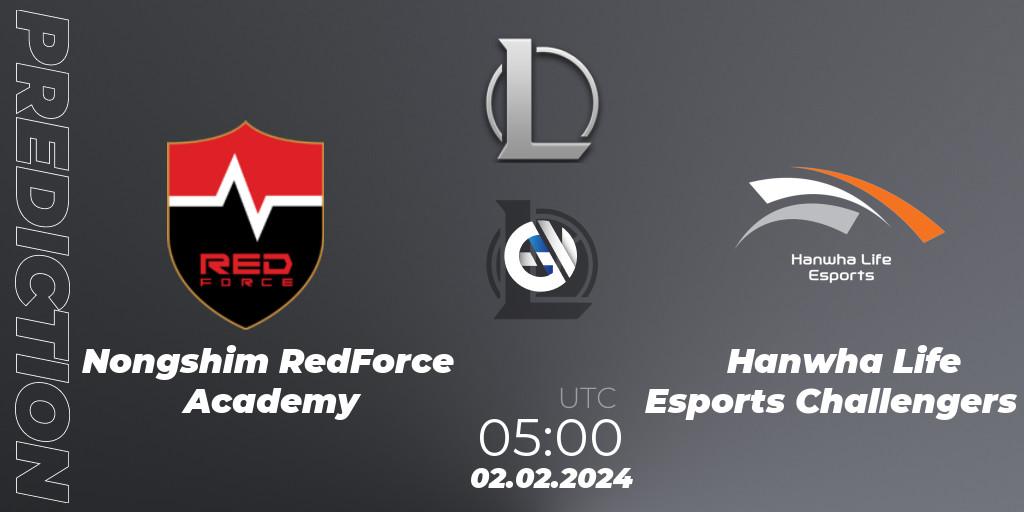 Nongshim RedForce Academy - Hanwha Life Esports Challengers: ennuste. 02.02.2024 at 05:00, LoL, LCK Challengers League 2024 Spring - Group Stage