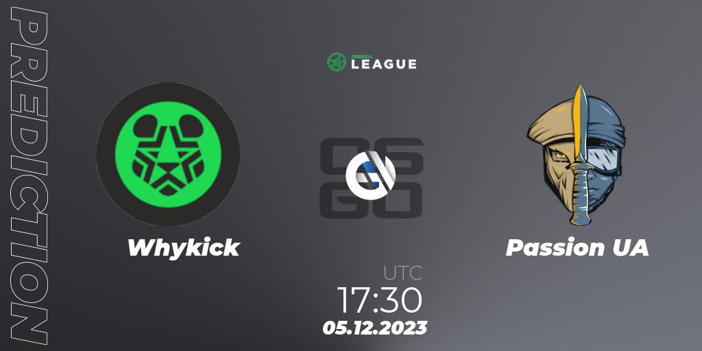 Whykick - Passion UA: ennuste. 05.12.2023 at 17:30, Counter-Strike (CS2), ESEA Season 47: Main Division - Europe