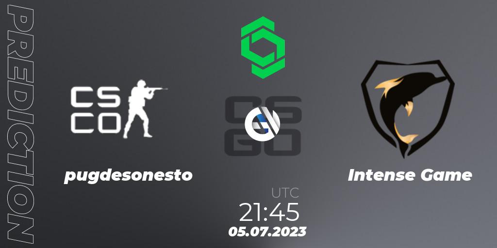 pugdesonesto - Intense Game: ennuste. 05.07.2023 at 21:45, Counter-Strike (CS2), CCT South America Series #8: Closed Qualifier